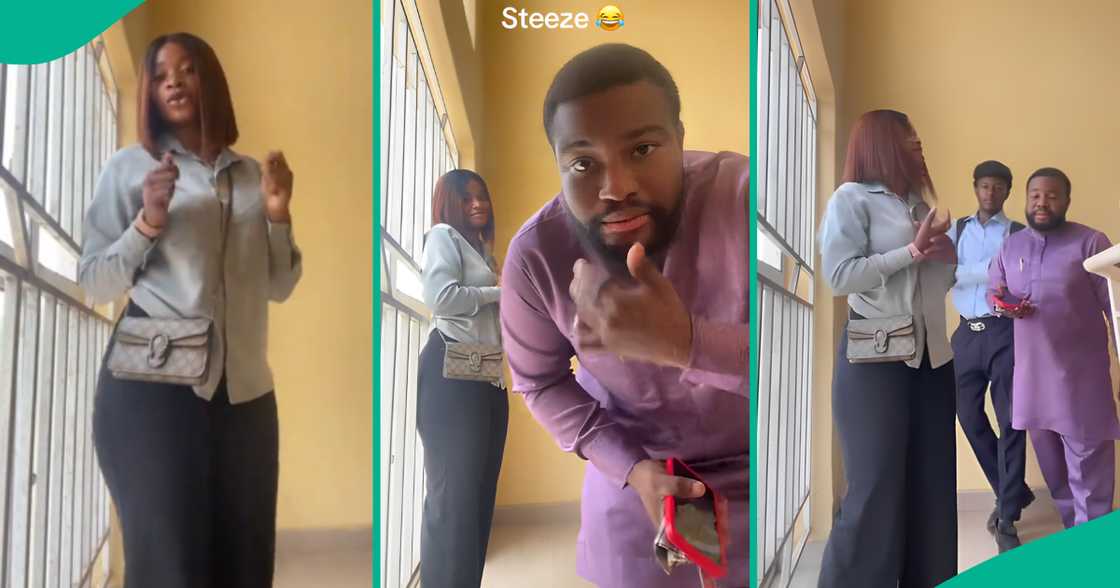 Lecturer pulls unexpected move on female student recording video in university building Lecturer pulls unexpected move on female student recording video in university building