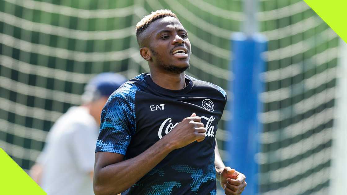 Victor Osimhen at Napoli's pre-season training. Victor Osimhen at Napoli's pre-season training.