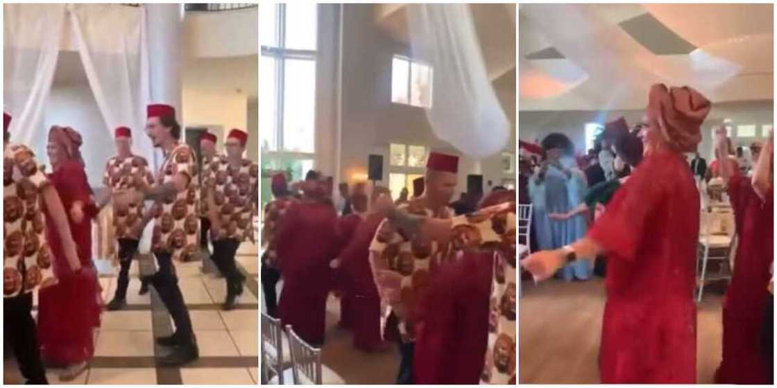 Hilarious video captures Oyinbo people in native vibing to Flavour's song at event Hilarious video captures Oyinbo people in native vibing to Flavour's song at event