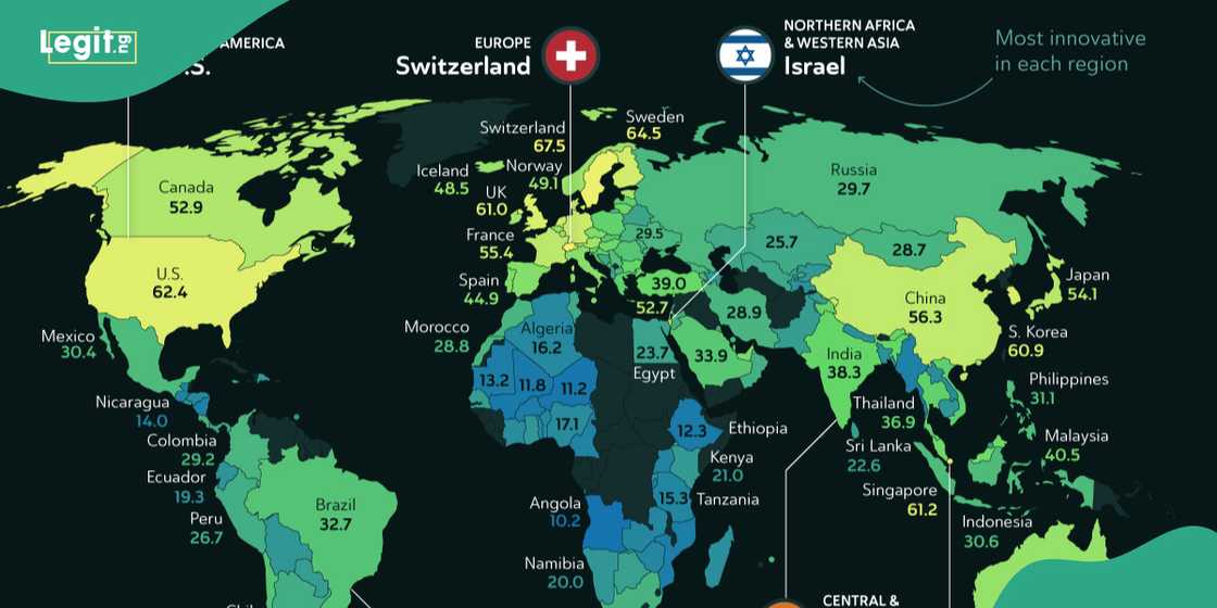 List of world most innovative countries in 2024