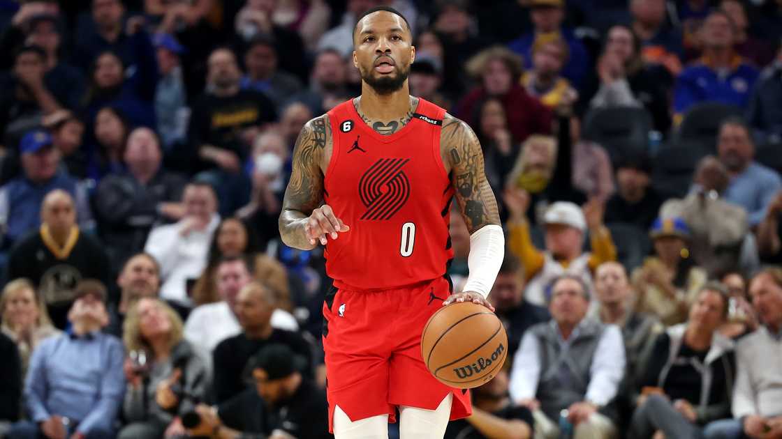 Damian Lillard of the Portland Trail Blazers dribbles the ball during a game Damian Lillard of the Portland Trail Blazers dribbles the ball during a game