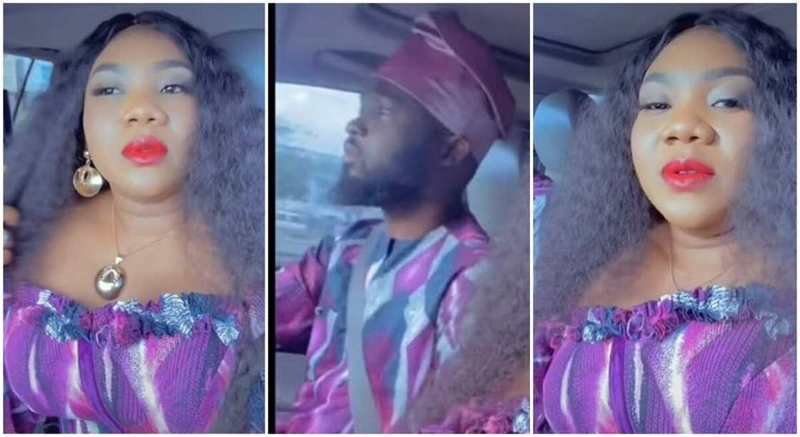 Photos of a Nigerian woman and her husband after she said he did not praise her new dress. Photos of a Nigerian woman and her husband after she said he did not praise her new dress.