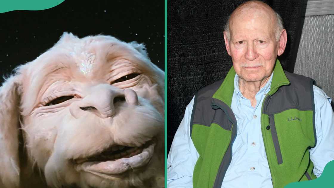 Alan Oppenheimer in 1980's (L). Alan Oppenheimer in 2023 (R). Alan Oppenheimer in 1980's (L). Alan Oppenheimer in 2023 (R).