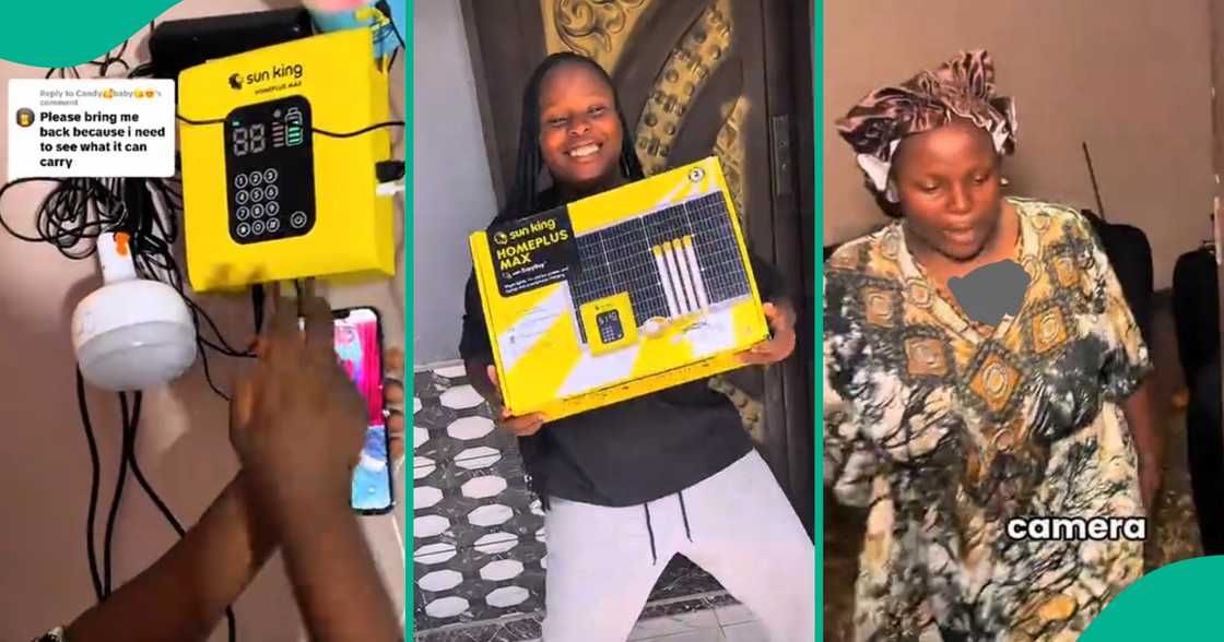 Lady captures moment she installed solar in her house. Lady captures moment she installed solar in her house.
