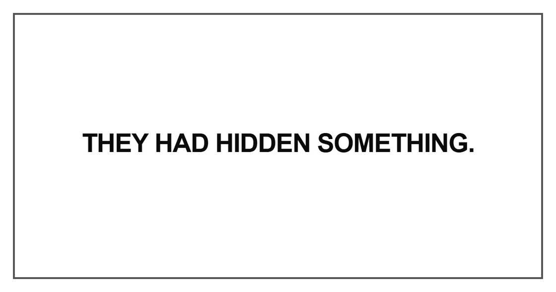 They had hidden something They had hidden something