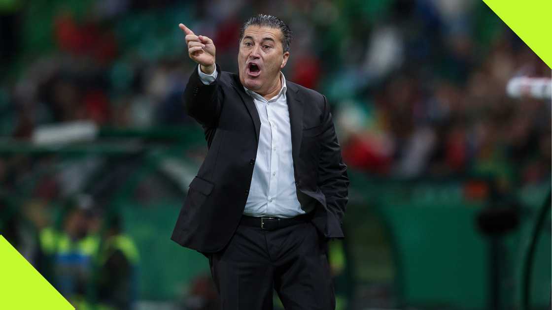 Jose Peseiro coaching Nigeria in the 4-0 loss to Portugal in Lisbon in 2022.