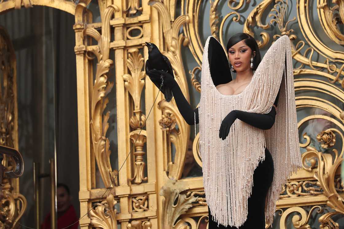 Cardi B attends the Schiaparelli Haute Couture Fall/Winter show as part of Paris Fashion Week in Paris