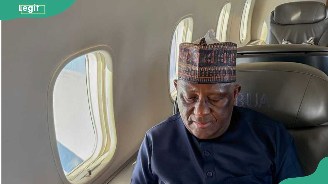 Abdulsamad Rabiu in a plane