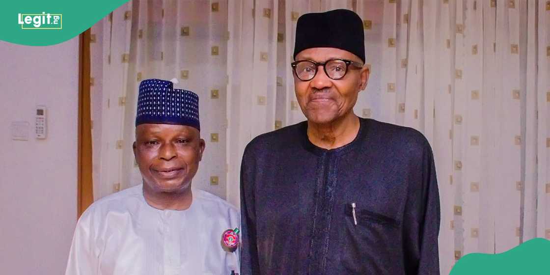 Bola Tinubu's minister Lateef Fagbemi meets Buhari in Daura, Katsina state. Bola Tinubu's minister Lateef Fagbemi meets Buhari in Daura, Katsina state.