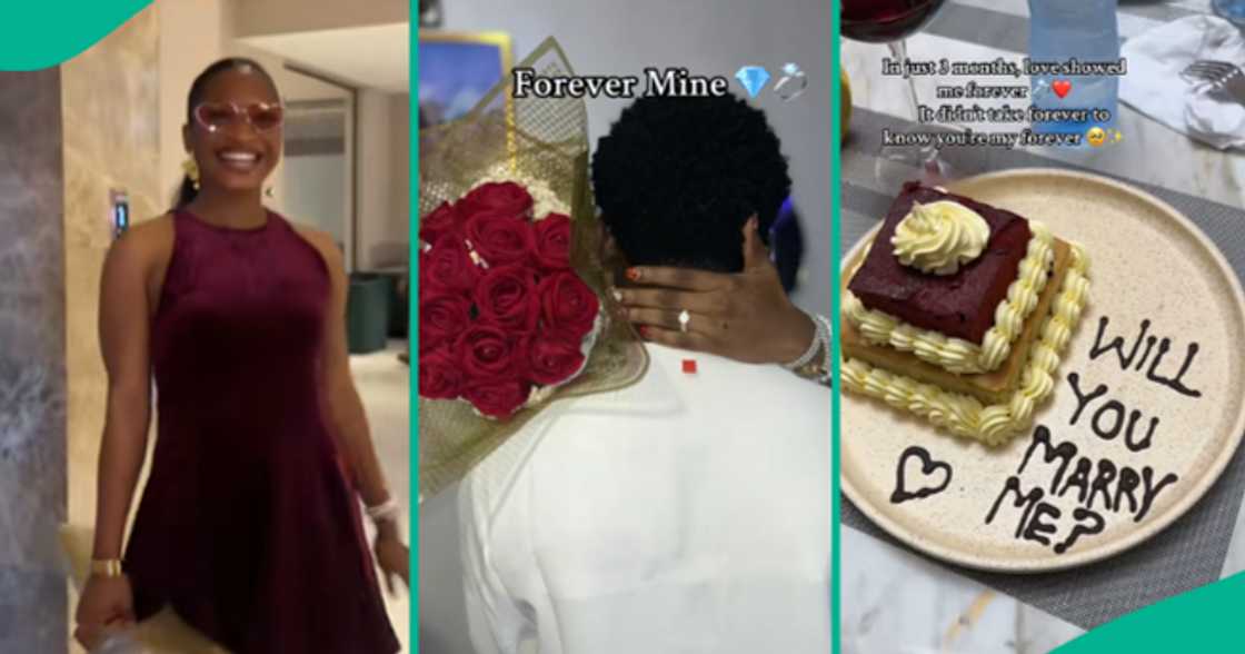 Lady celebrates getting engaged to a man after 3 months.