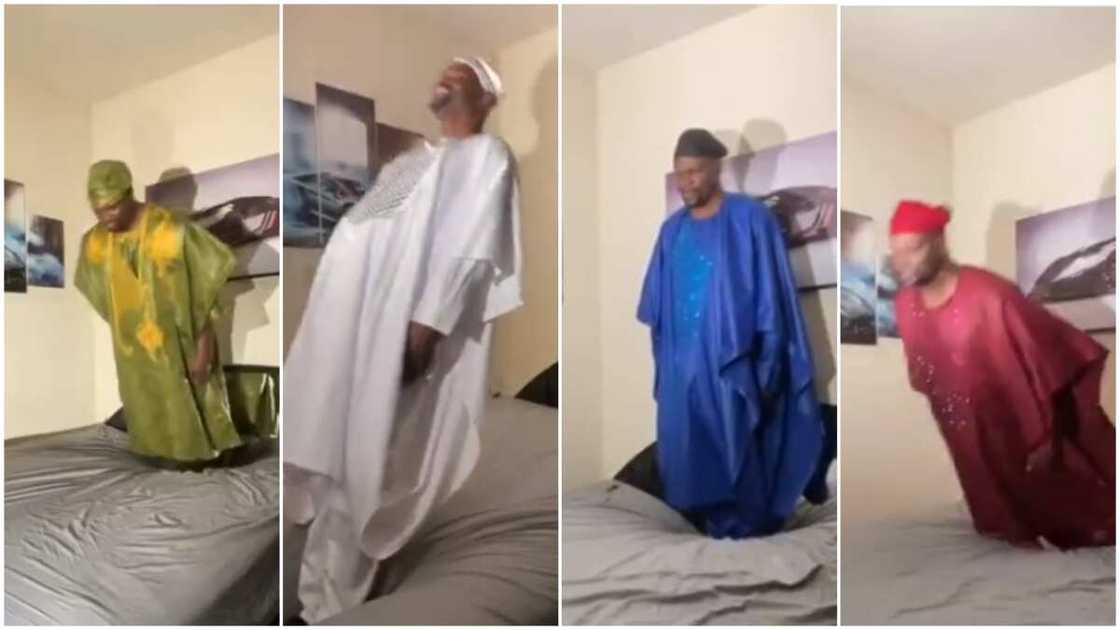 Man wears 6 'Yoruba' agbada to make funny Tik Tok video, stirs reactions Man wears 6 'Yoruba' agbada to make funny Tik Tok video, stirs reactions