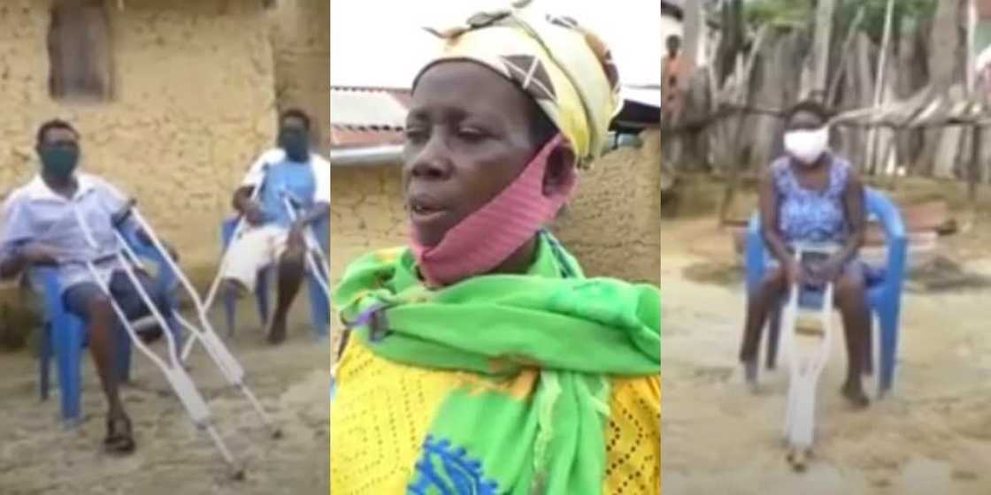 A collage of the woman and her family during an interview. Photo source: Facebook/Adom TV A collage of the woman and her family during an interview. Photo source: Facebook/Adom TV