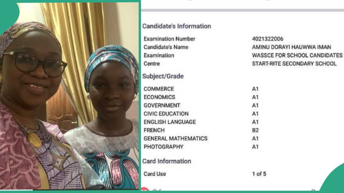 Mother praises daughter over her WAEC result.