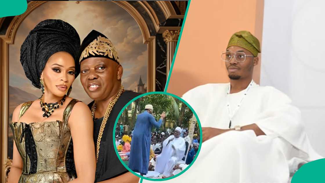 Moment Okoya scolds son Raheem during Eid prayers at Lagos mansion