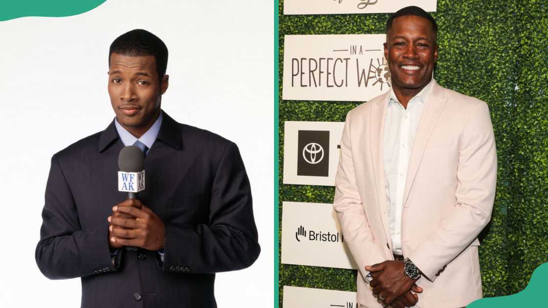 Portrait of actor Flex Alexander in 2001 (L). The actor at an event in 2023 (R)
