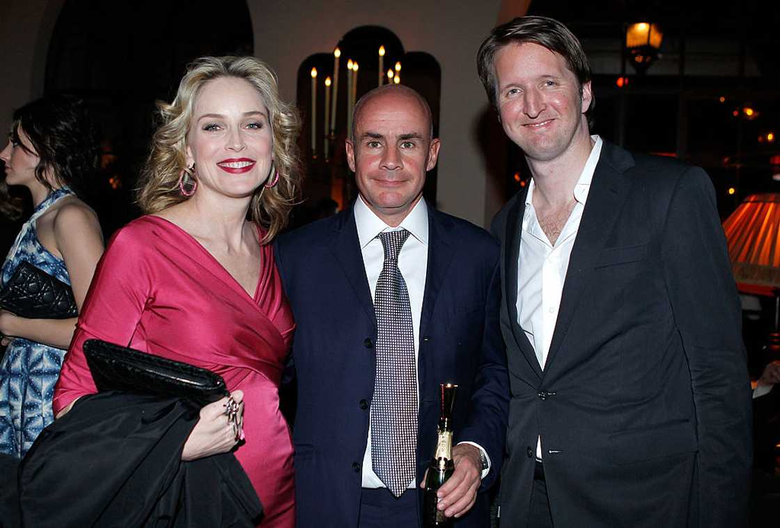 From L-R Sharon Stone, Johan Eliasch and Tom Hooper at Chateau Marmont From L-R Sharon Stone, Johan Eliasch and Tom Hooper at Chateau Marmont