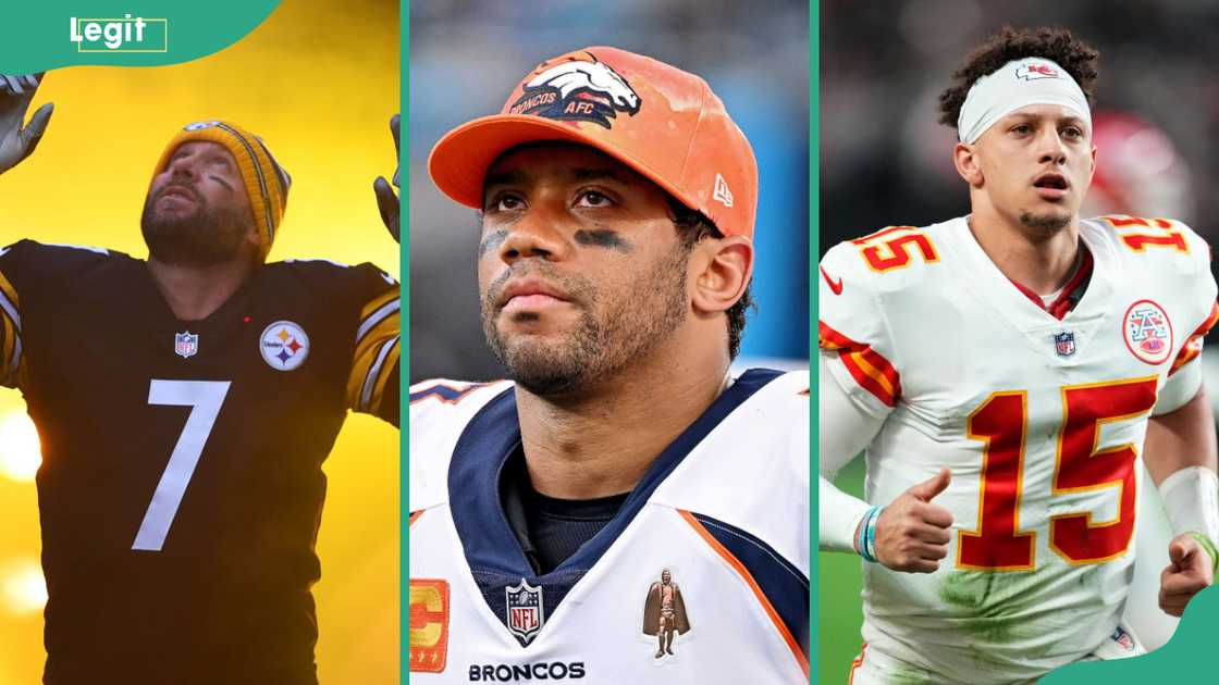 Ben Roethlisberger (L), Russell Wilson (C), Patrick Mahomes (R) Ben Roethlisberger (L), Russell Wilson (C), Patrick Mahomes (R)