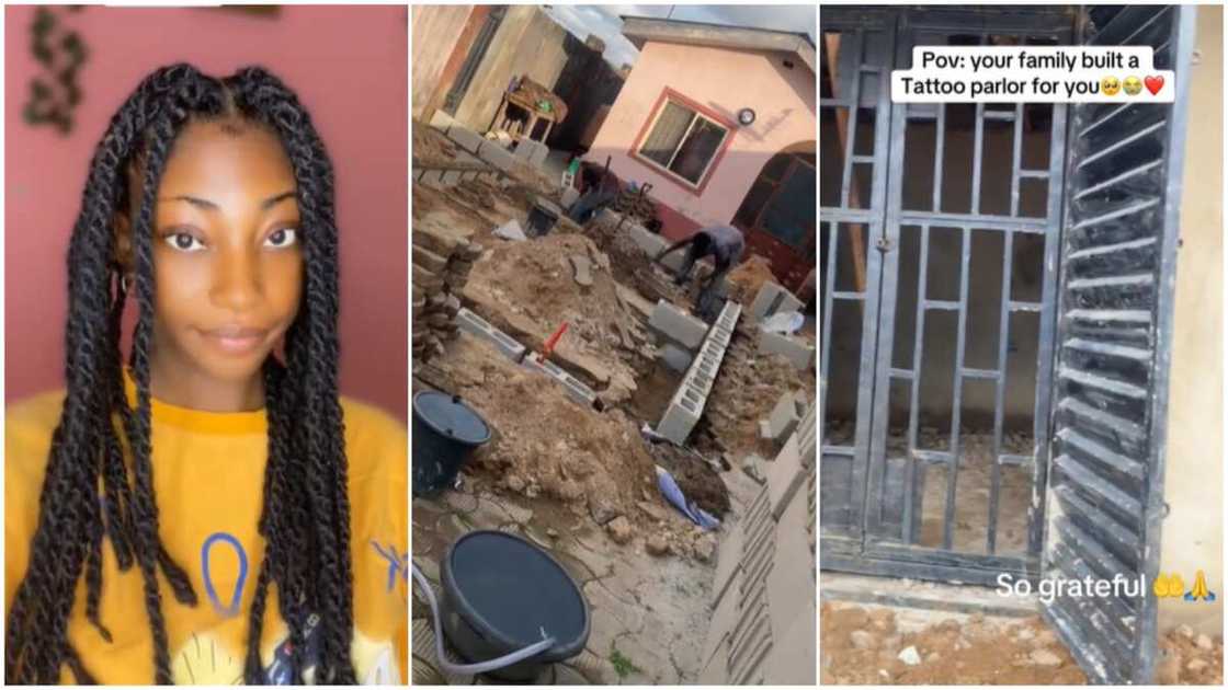 Lady and her tattoo shop/Foundation with blocks. Lady and her tattoo shop/Foundation with blocks.