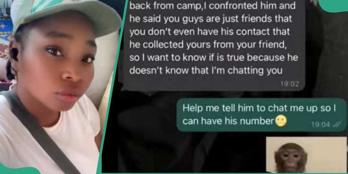 Suspicious girlfriend slides into female corper's DM Suspicious girlfriend slides into female corper's DM