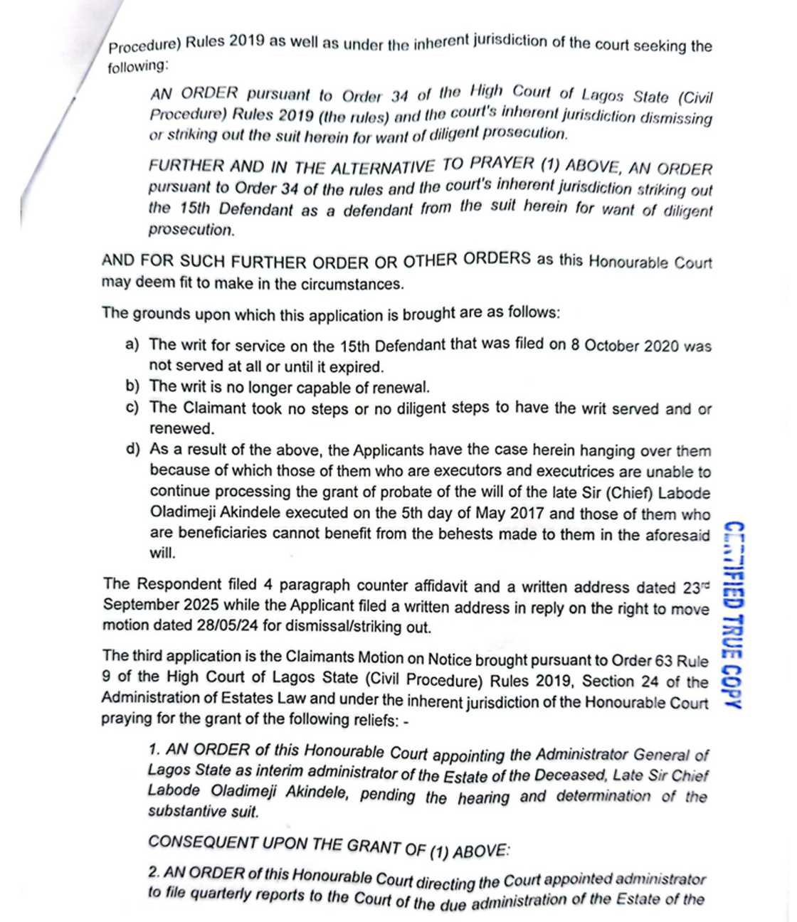 Akindele estate battle deepens as Lagos court appoints interim administrator