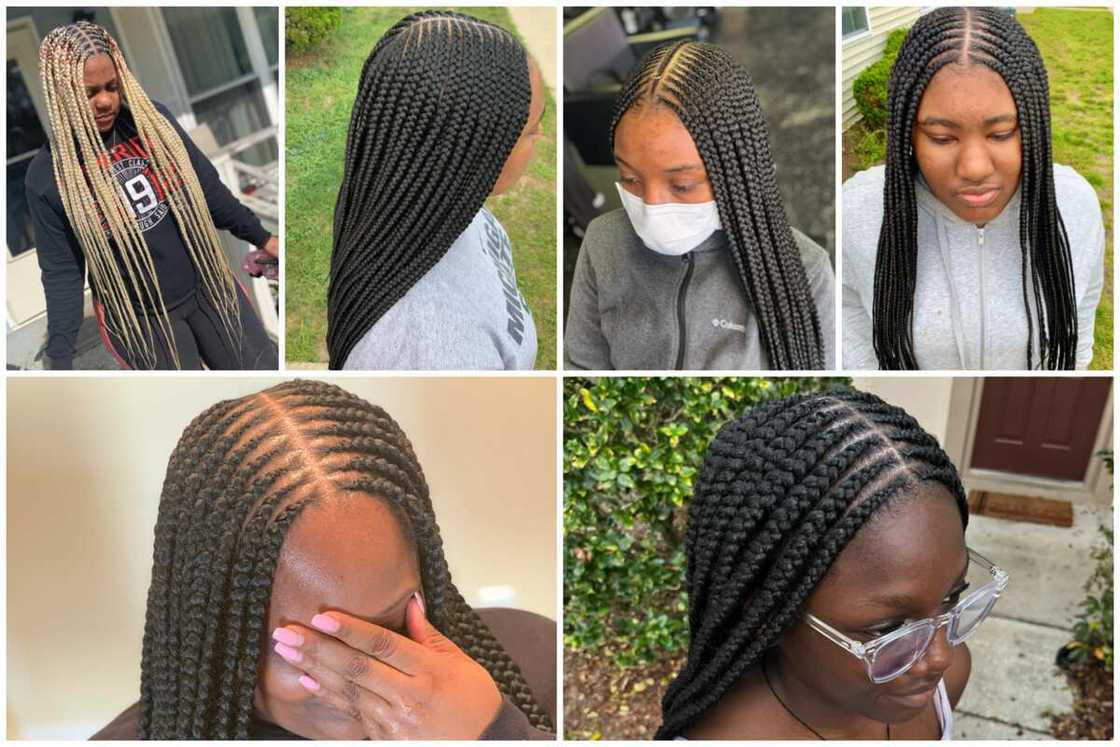 Middle part tribal braids Middle part tribal braids