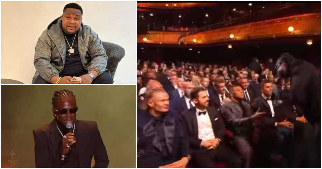 Ballon d'Or: Cubana Chiefpriest reacts to Rema's performance. Ballon d'Or: Cubana Chiefpriest reacts to Rema's performance.