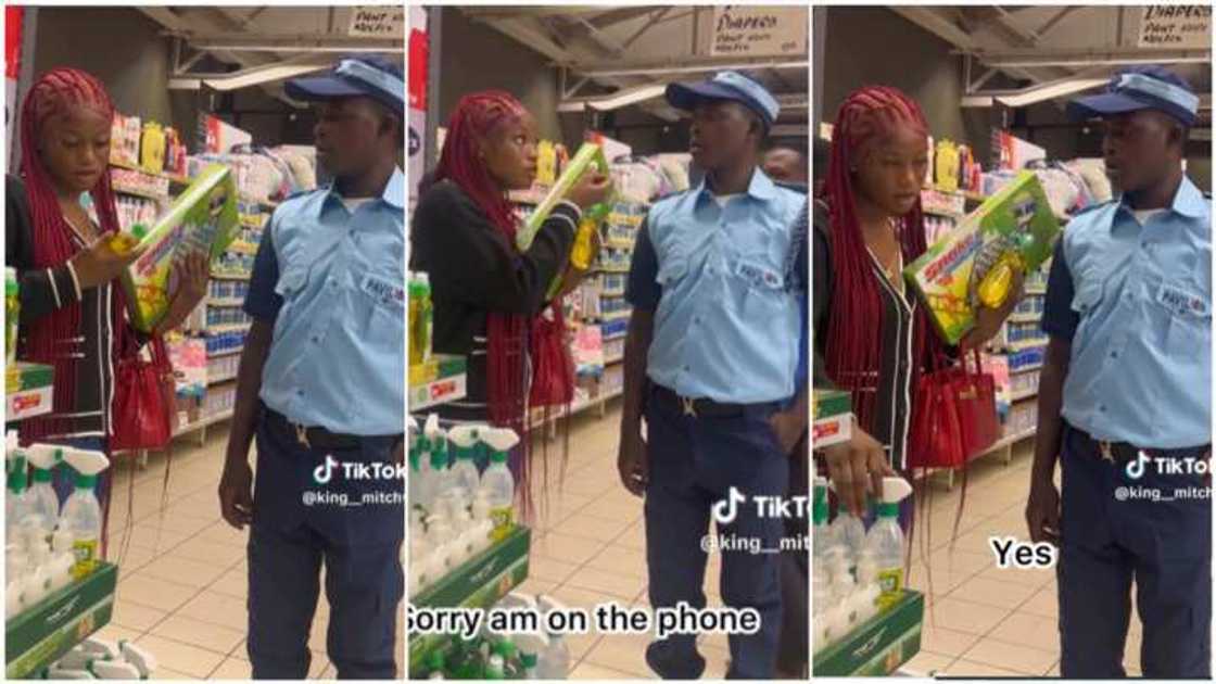 Budurwa ta zolayi mai gadi a kantin siyayya Budurwa ta zolayi mai gadi a kantin siyayya