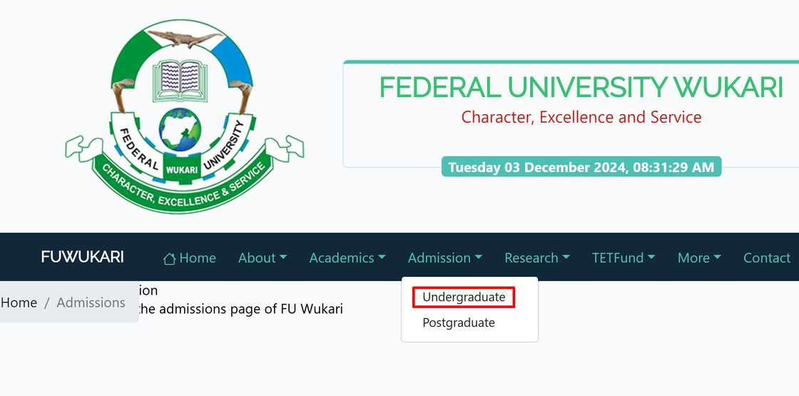 FUWUKARI admission