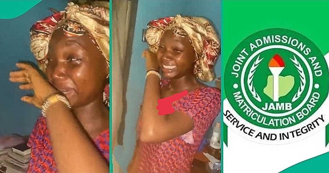 Female student sheds tears of joy after passing JAMB exam. Female student sheds tears of joy after passing JAMB exam.