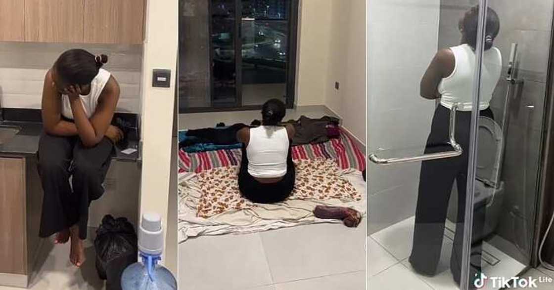 Lady spends all her money on rent, sleeps on floor