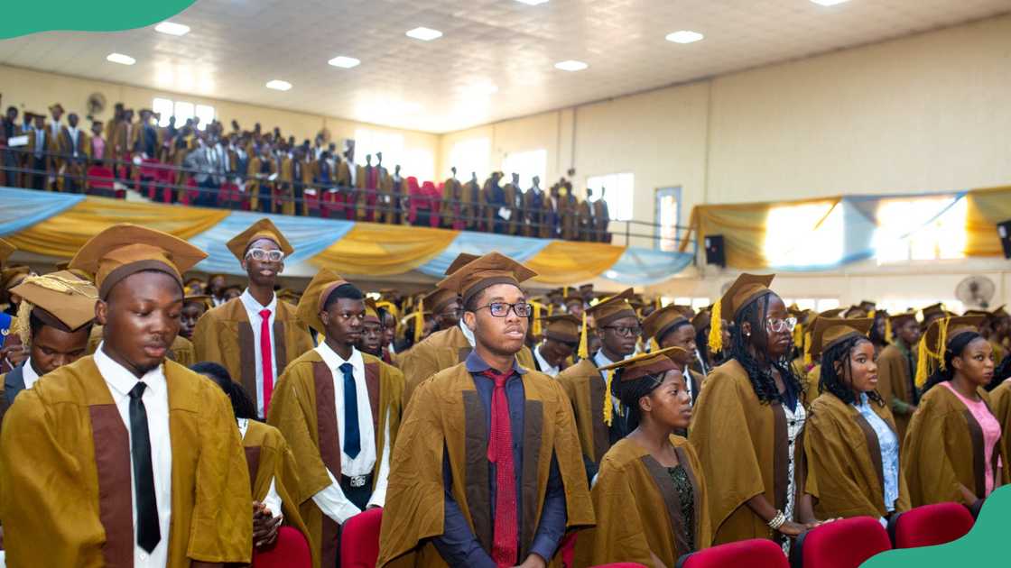 Bells University of Technology students at a graduation ceremony Bells University of Technology students at a graduation ceremony