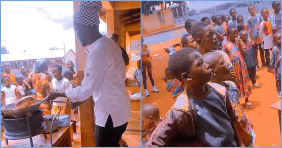 Photo of Ghanaian teacher cooking Photo of Ghanaian teacher cooking