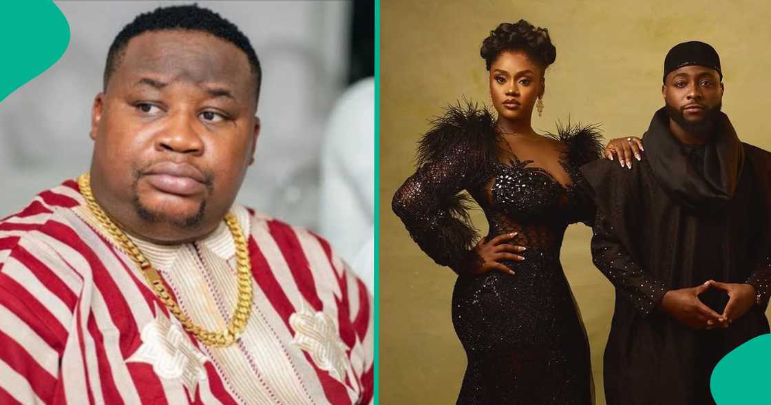Cubana Chiefpriest shares new video of him onboard a jet ahead of Davido's white wedding in Miami.