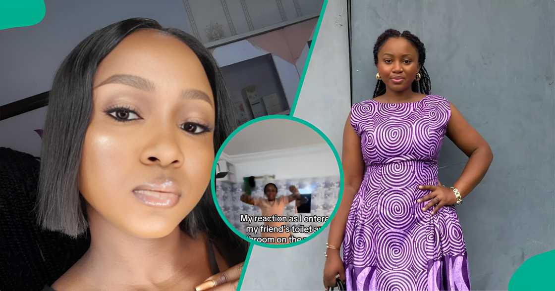 Lady screams after entering friend's bathroom, shares what she discovered. Lady screams after entering friend's bathroom, shares what she discovered.