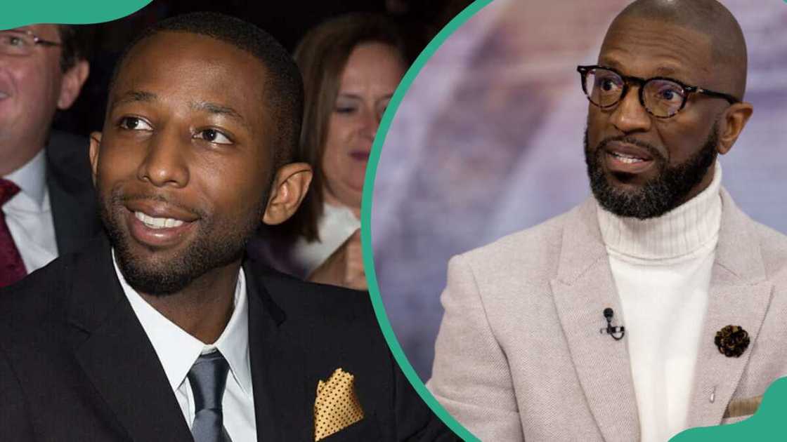 Rickey Smiley's son, Brandon, in Atlanta, Georgia, for the premiere of Rickey Smiley For Real (L). Rickey Smiley in an interview with TODAY (R)