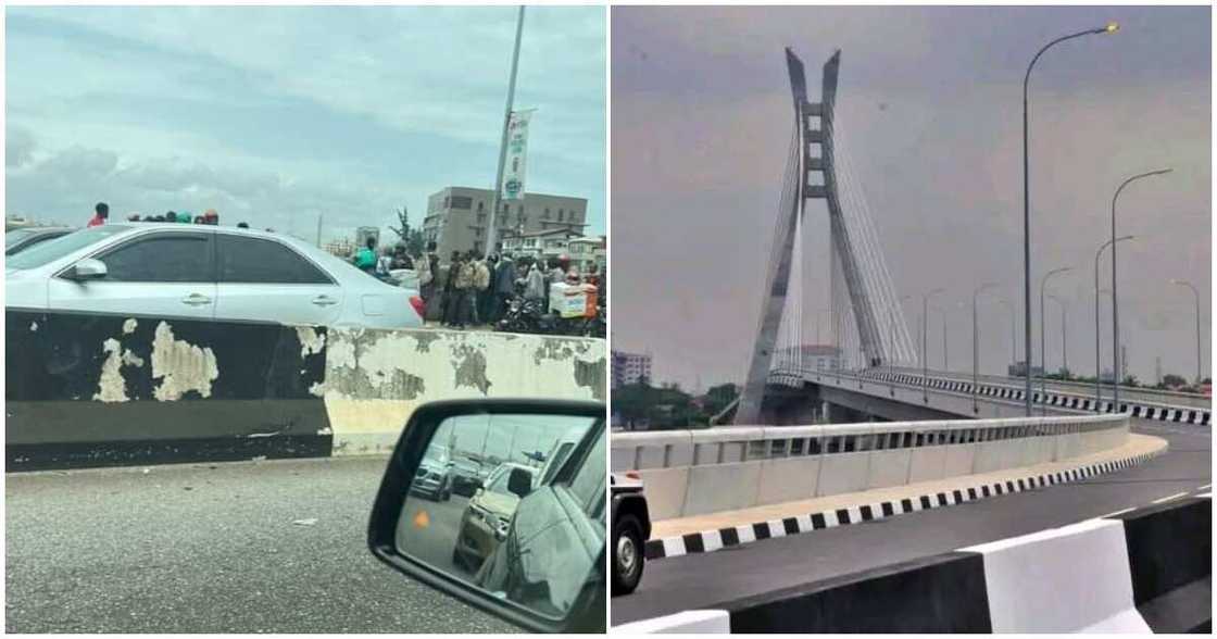 Man jumps into Lekki-Ikoyi link bridge in Lagos/ Lekki-Ikoyi link bridge tragedy Man jumps into Lekki-Ikoyi link bridge in Lagos/ Lekki-Ikoyi link bridge tragedy