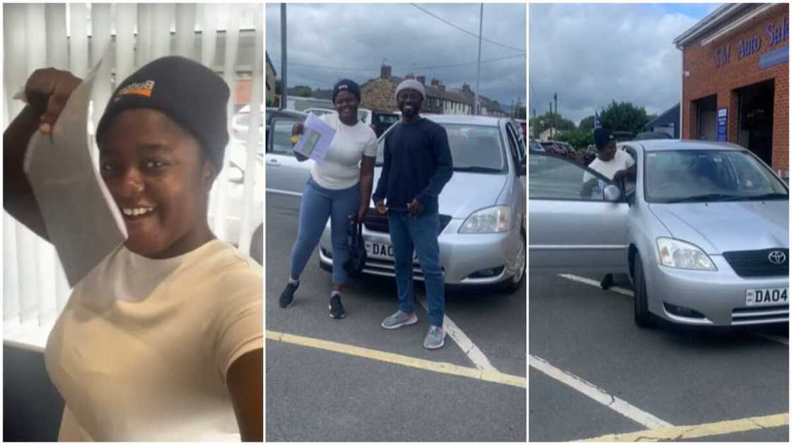 Lady got car abroad/Life in the UK. Lady got car abroad/Life in the UK.