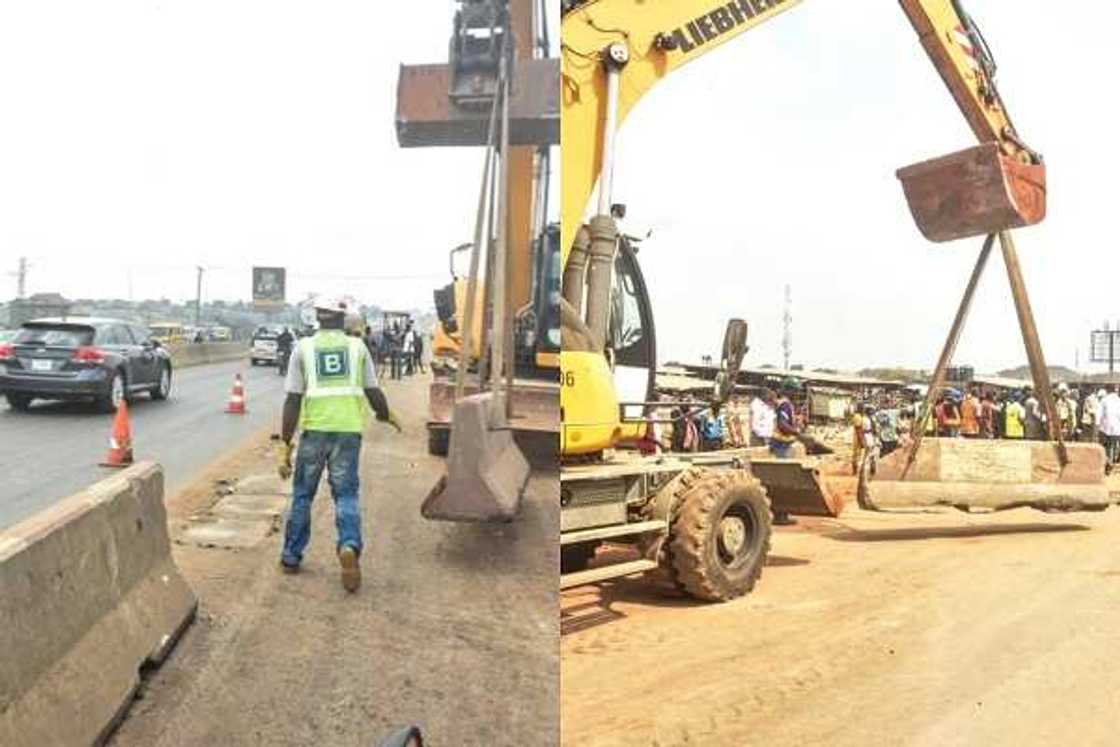 FG removes barriers on Lagos-Ibadan expressway FG removes barriers on Lagos-Ibadan expressway