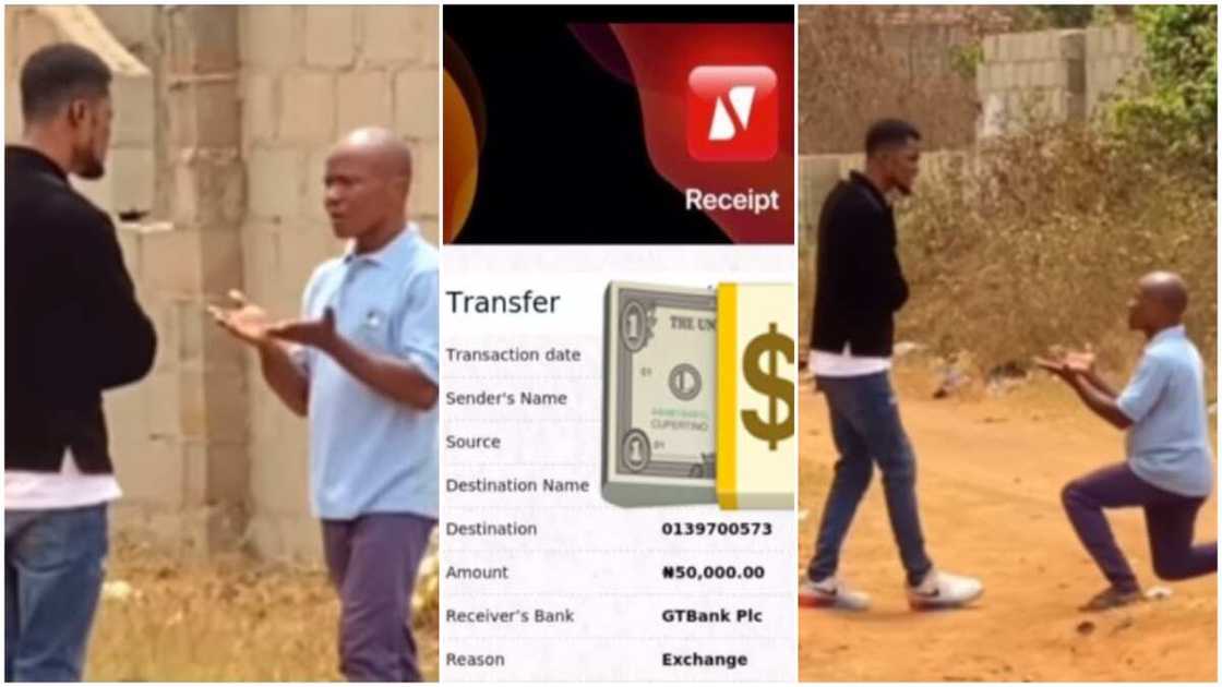 The man begged for his life in the prank video. The man begged for his life in the prank video.