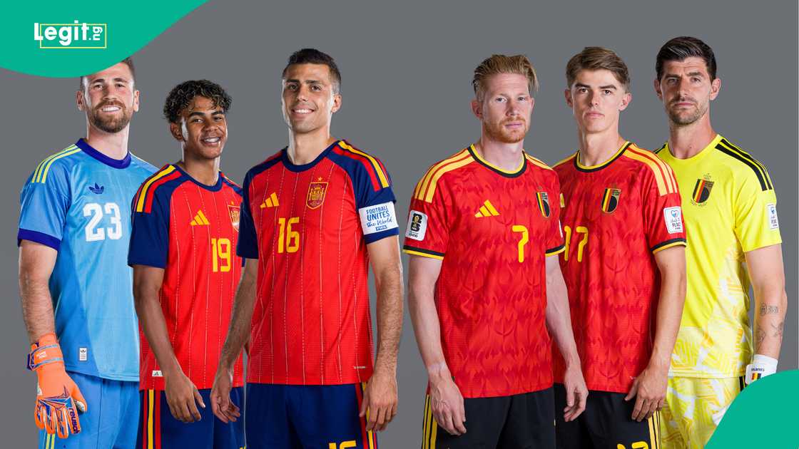 Rodri, Thibaut Courtois, Spain, Belgium, 2026 FIFA World Cup. Rodri, Thibaut Courtois, Spain, Belgium, 2026 FIFA World Cup.