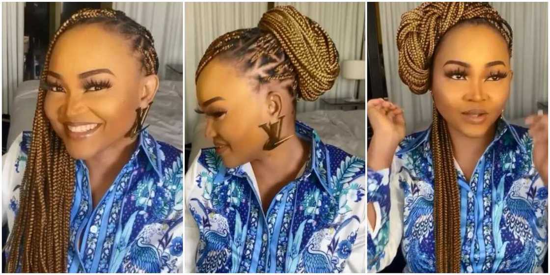 Actress Mercy Aigbe shows fans 5 cool ways to style their braids in new video Actress Mercy Aigbe shows fans 5 cool ways to style their braids in new video