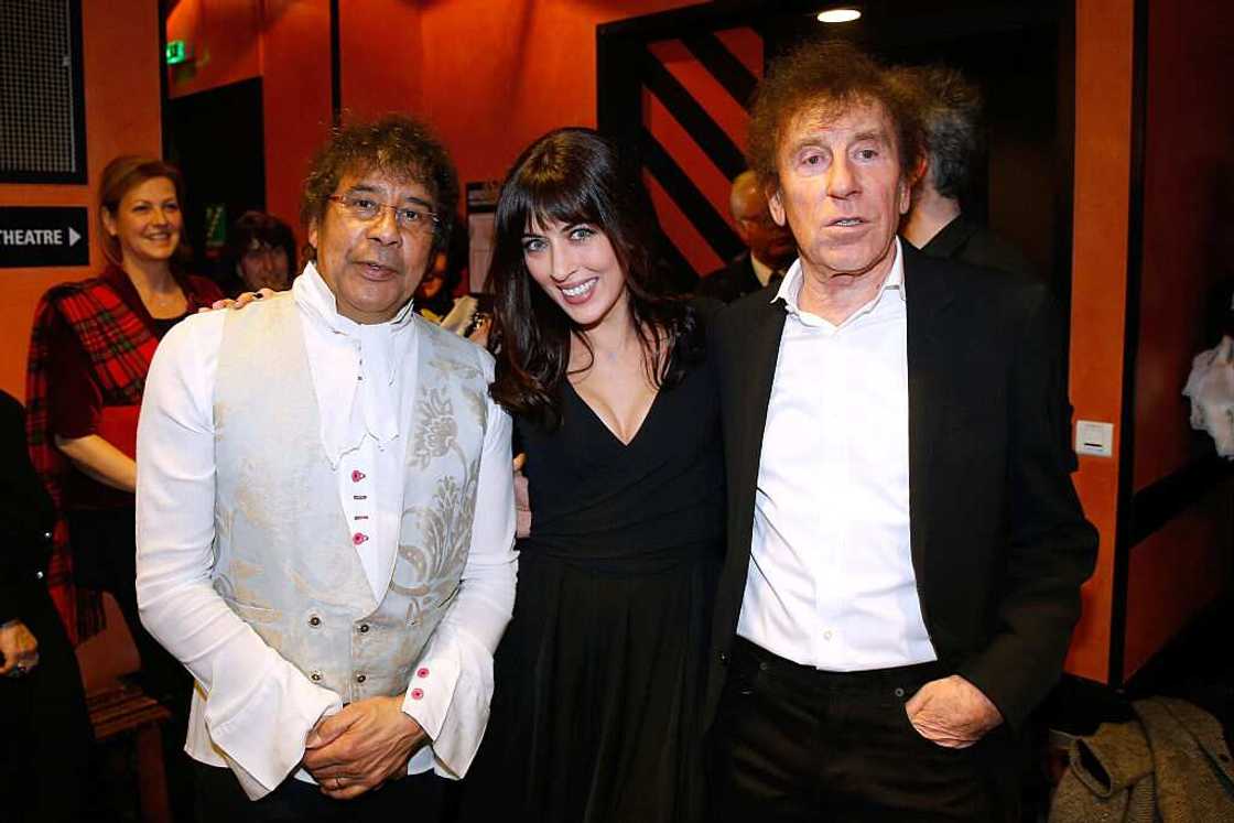 Laurent Voulzy, Nolwenn Leroy et Alain Souchon au « 10e Gala de charité contre la maladie d'Alzheimer » à L'Olympia, 2015.