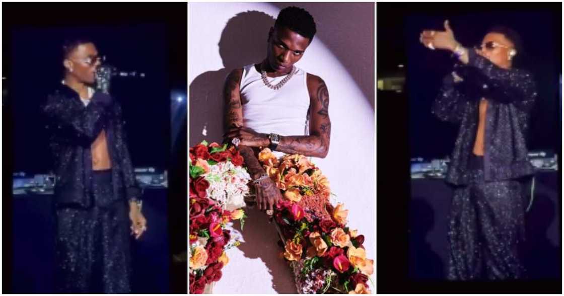 Wizkid motivates fans at Madison Square Garden. Wizkid motivates fans at Madison Square Garden.