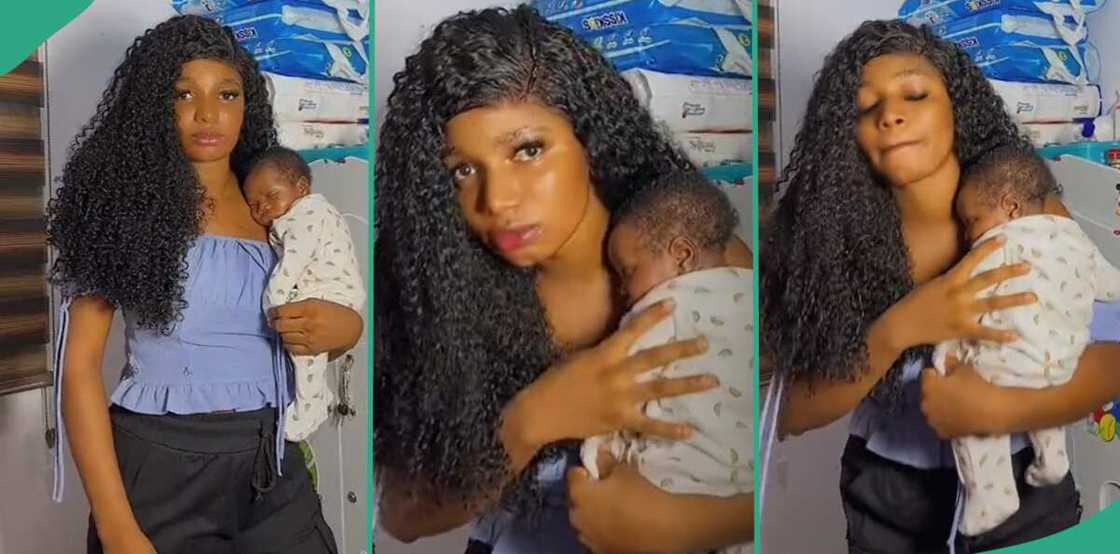 Nursing mother refuses to follow hubby to bedroom.