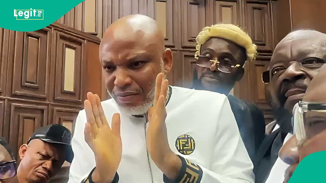 Nnamdi Kanu a kotun tarayya a Abuja Nnamdi Kanu a kotun tarayya a Abuja