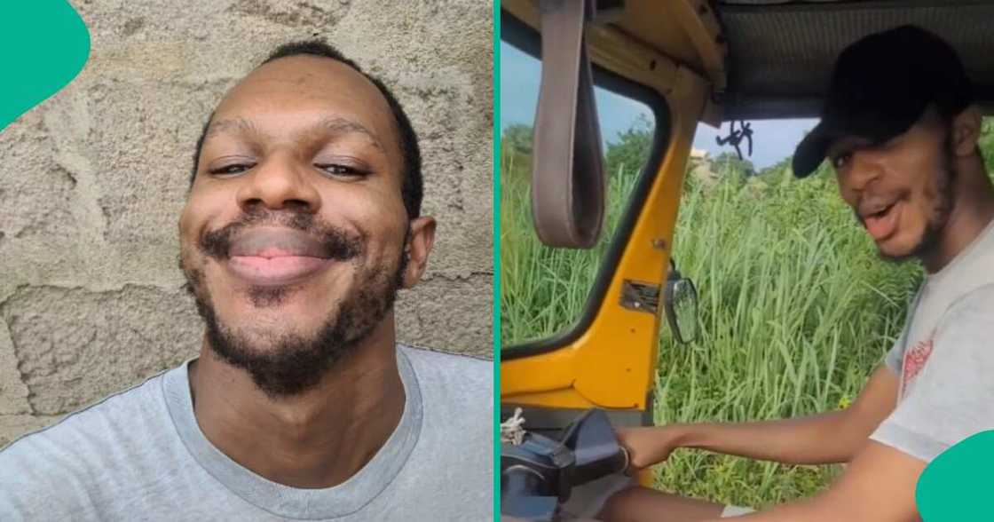 See Daniel Regha's reaction after he learned to ride keke napep that got Nigerians talking (video)