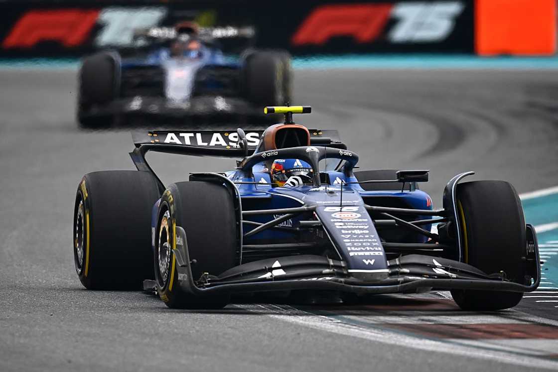 Carlos Sainz of Spain driving the (55) Williams FW47 Mercedes on track Carlos Sainz of Spain driving the (55) Williams FW47 Mercedes on track