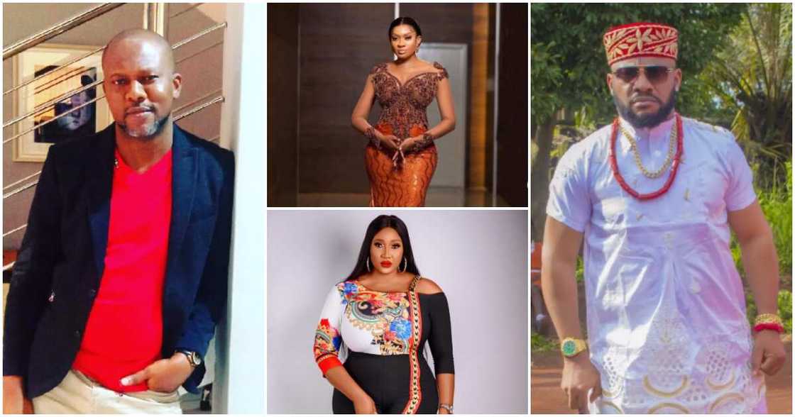 Photos of Nollywood actor Yul Edochie, his brother Uche Edochie, May Edochie and Judy Austin