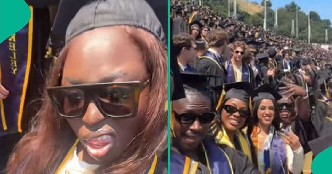 Lady schooling overseas goes viral after wearing Yoruba outfit to her school's graduation.