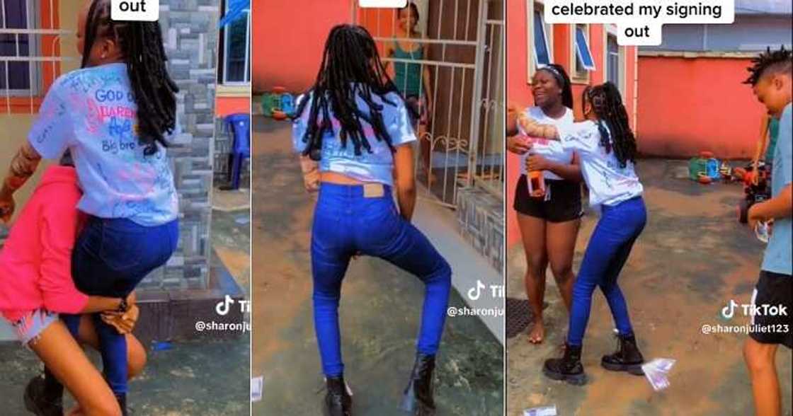 Nigerian lady celebrates graduation